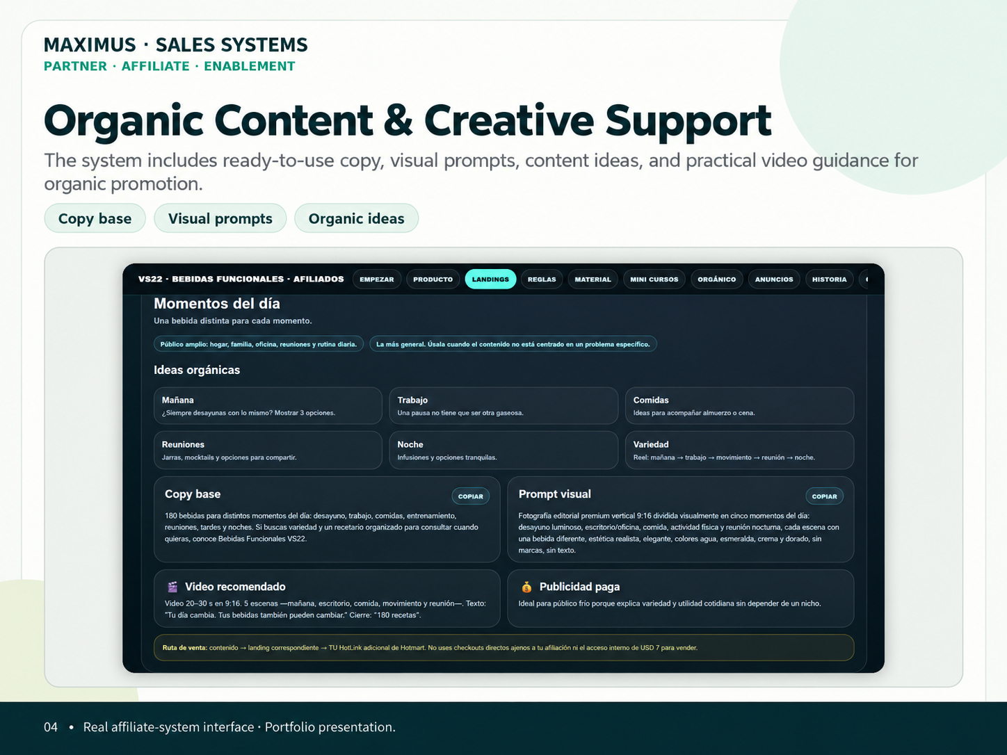 Contenido orgánico, prompts visuales e ideas creativas listas para usar.